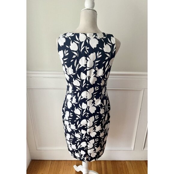 Hobbs London Moira Shift Dress Midnight Navy Blue Cream 8 - Picture 5 of 7